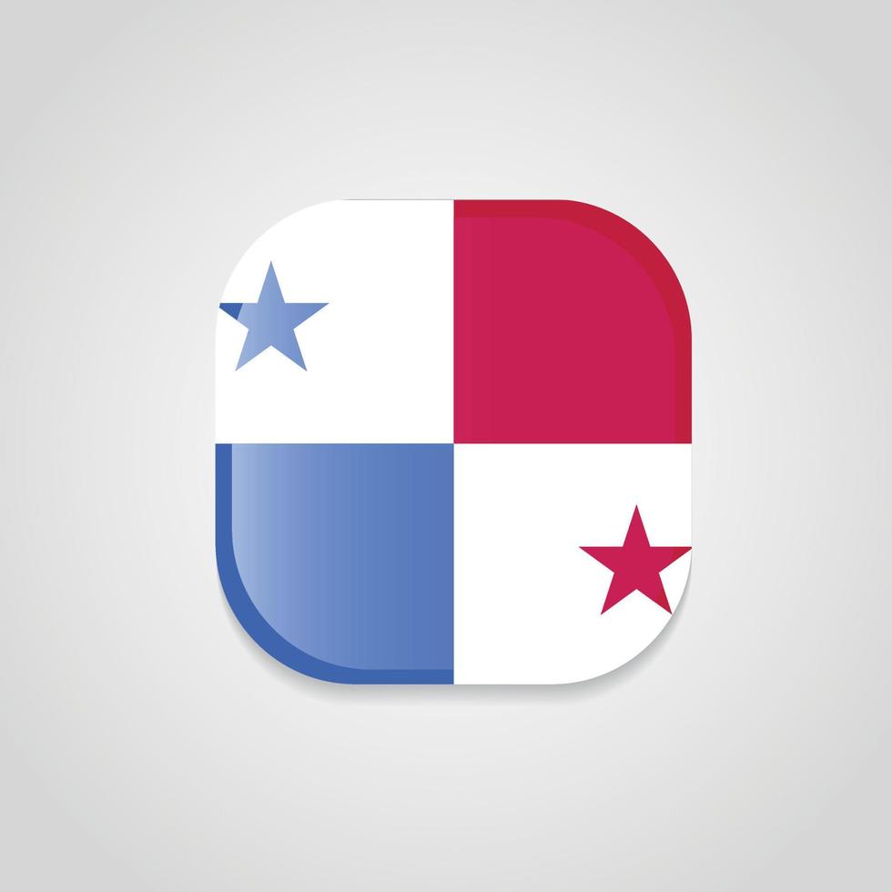 Panama Flag Design Round Button vector