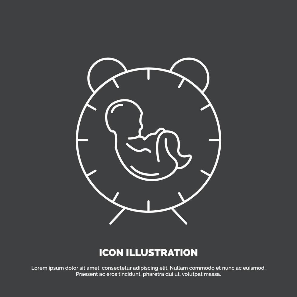 delivery. time. baby. birth. child Icon. Line vector symbol for UI and UX. website or mobile application