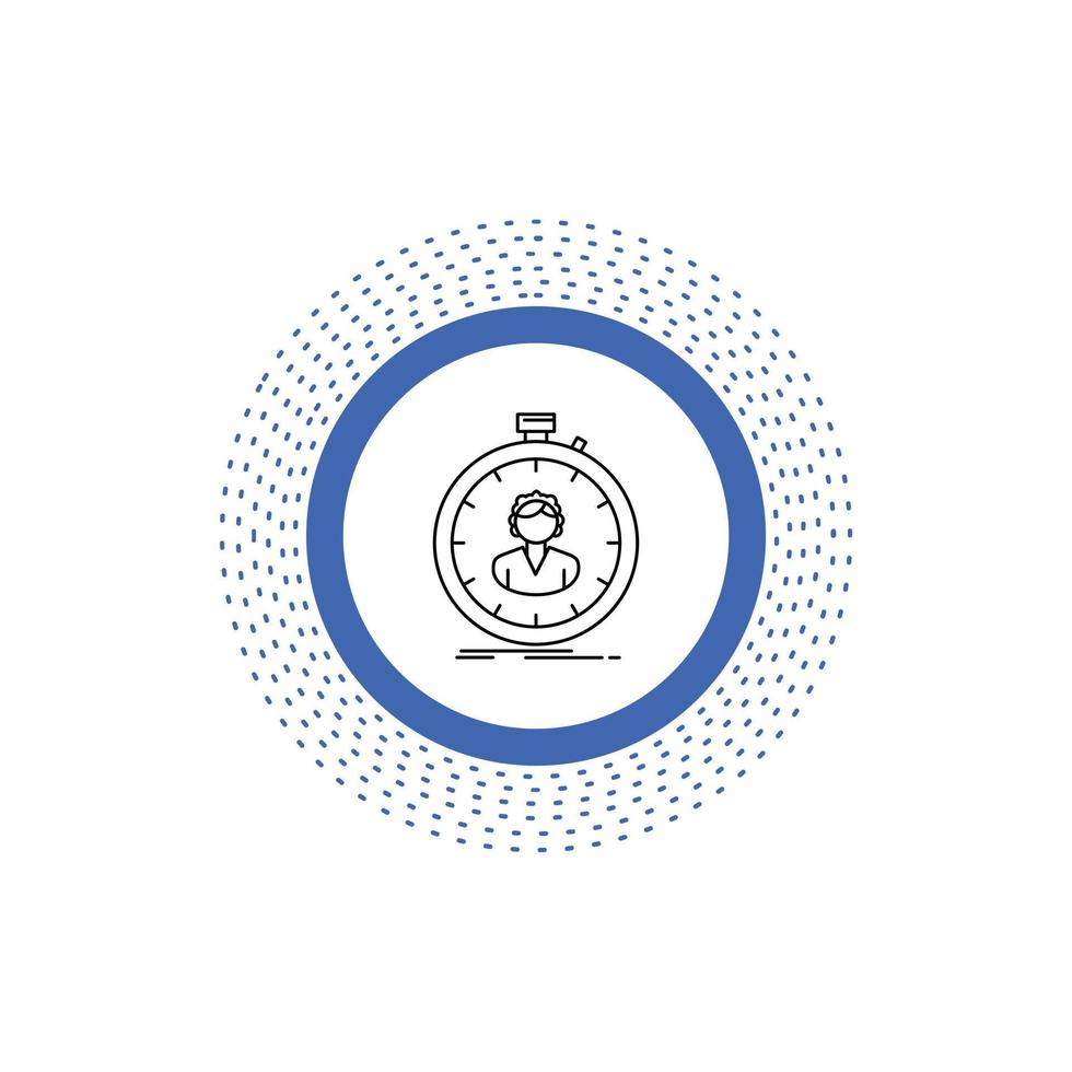 fast. speed. stopwatch. timer. girl Line Icon. Vector isolated illustration