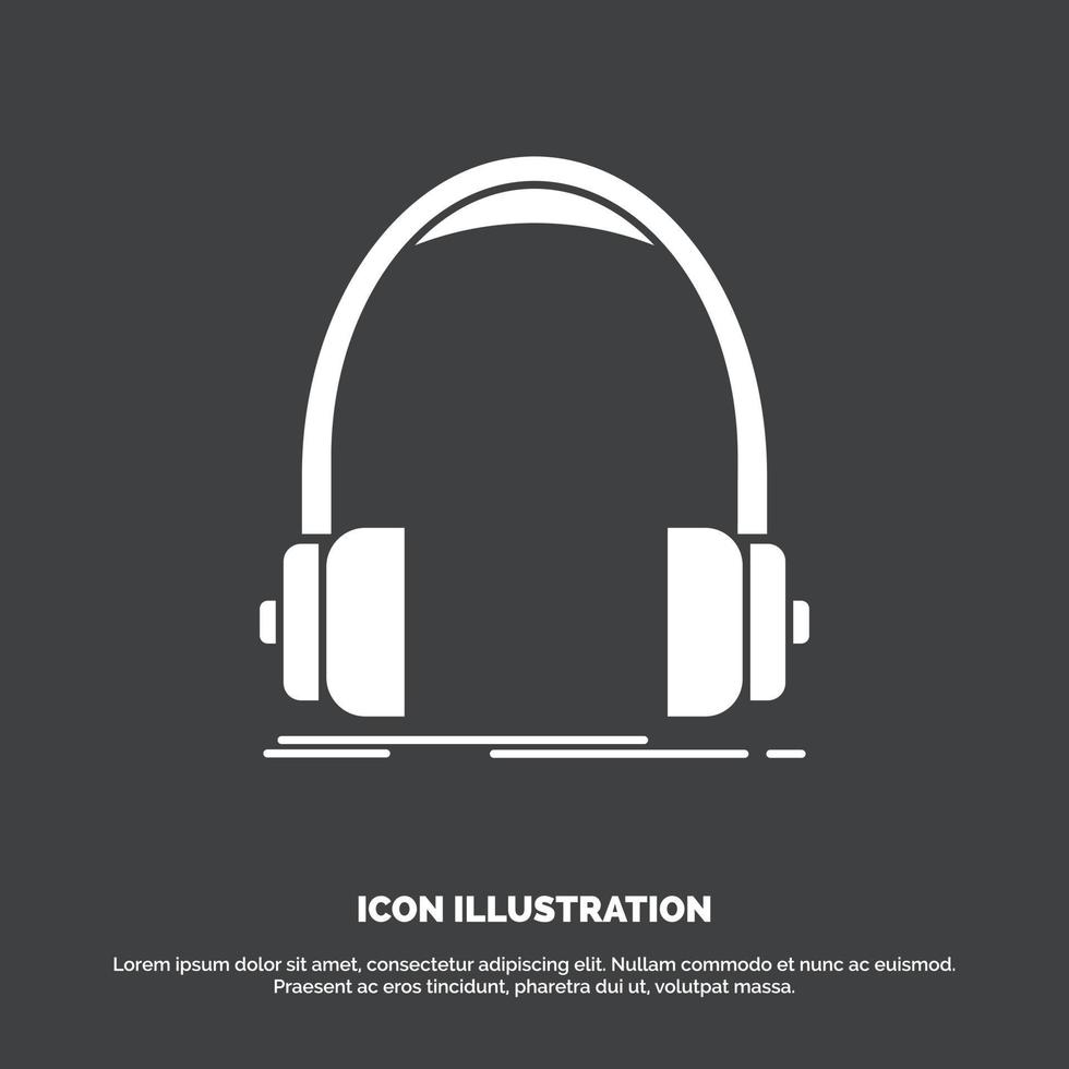Audio. headphone. headphones. monitor. studio Icon. glyph vector symbol for UI and UX. website or mobile application