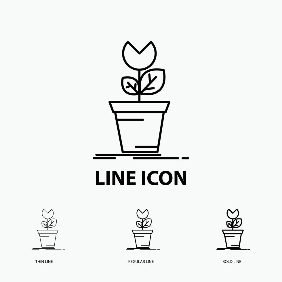 adventure. game. mario. obstacle. plant Icon in Thin. Regular and Bold Line Style. Vector illustration