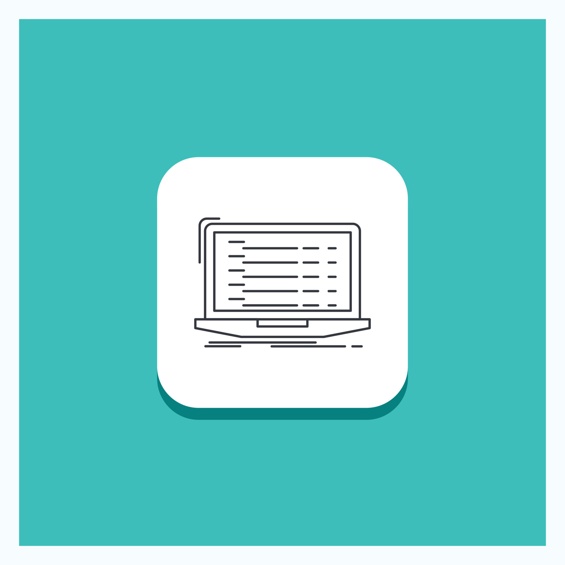 Round Button for Api. app. coding. developer. laptop Line icon ...