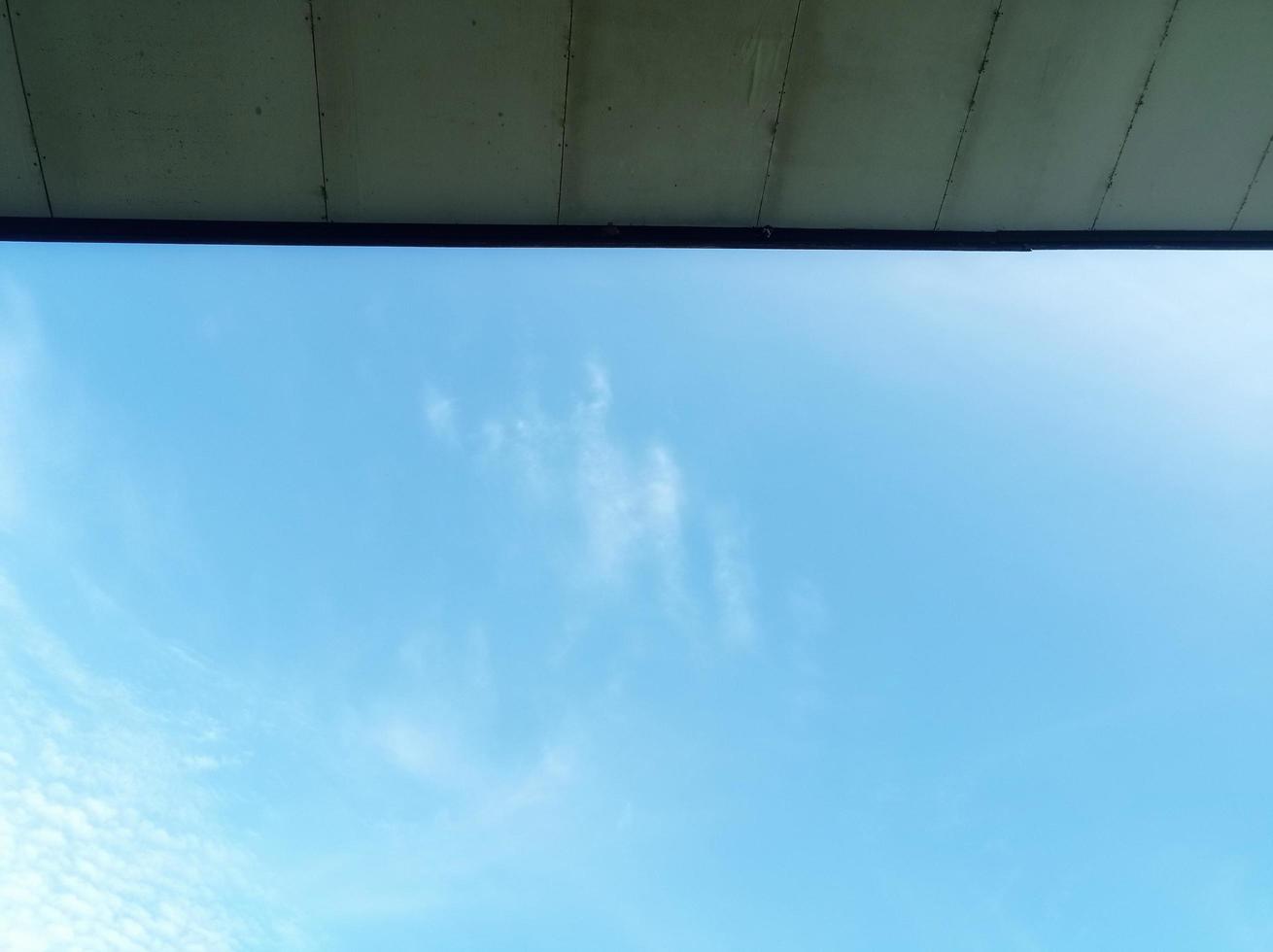 the roof of the building and the clear blue sky in the afternoon photo