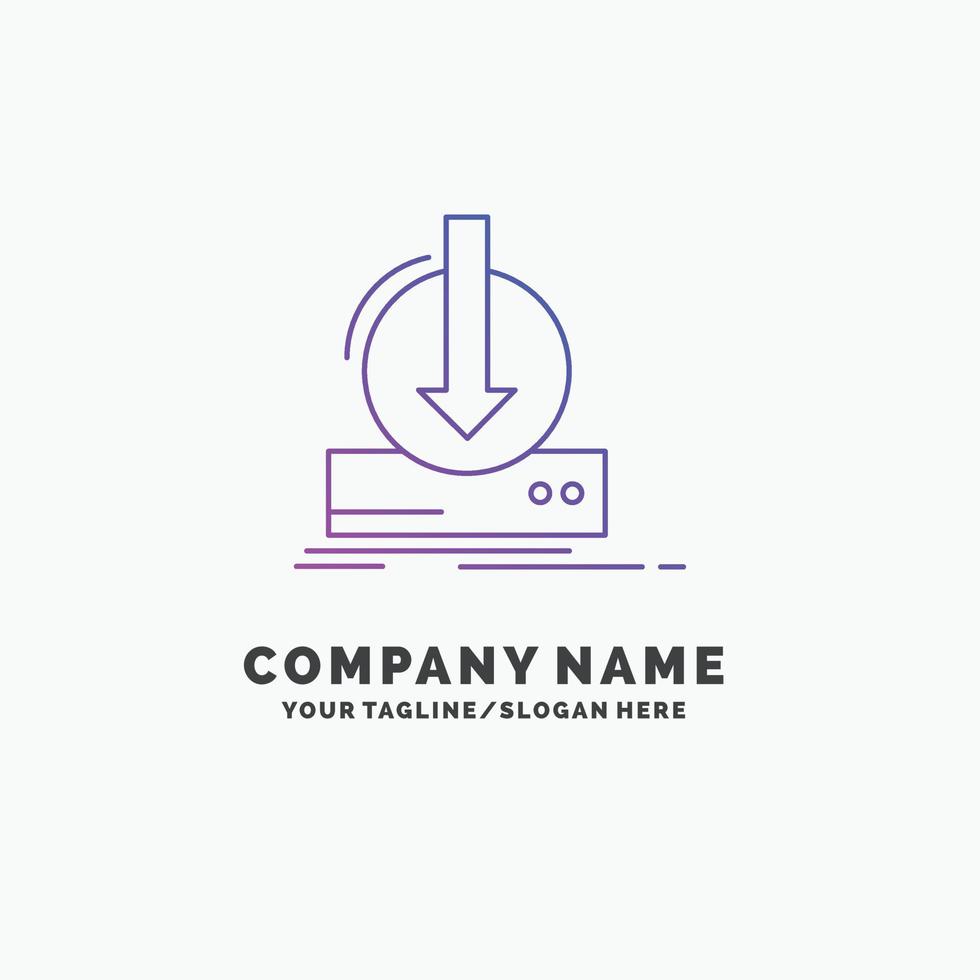 Addition. content. dlc. download. game Purple Business Logo Template. Place for Tagline vector