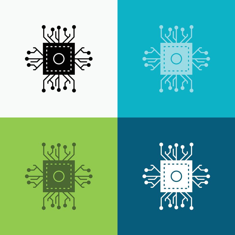 Chip. cpu. microchip. processor. technology Icon Over Various Background. glyph style design. designed for web and app. Eps 10 vector illustration
