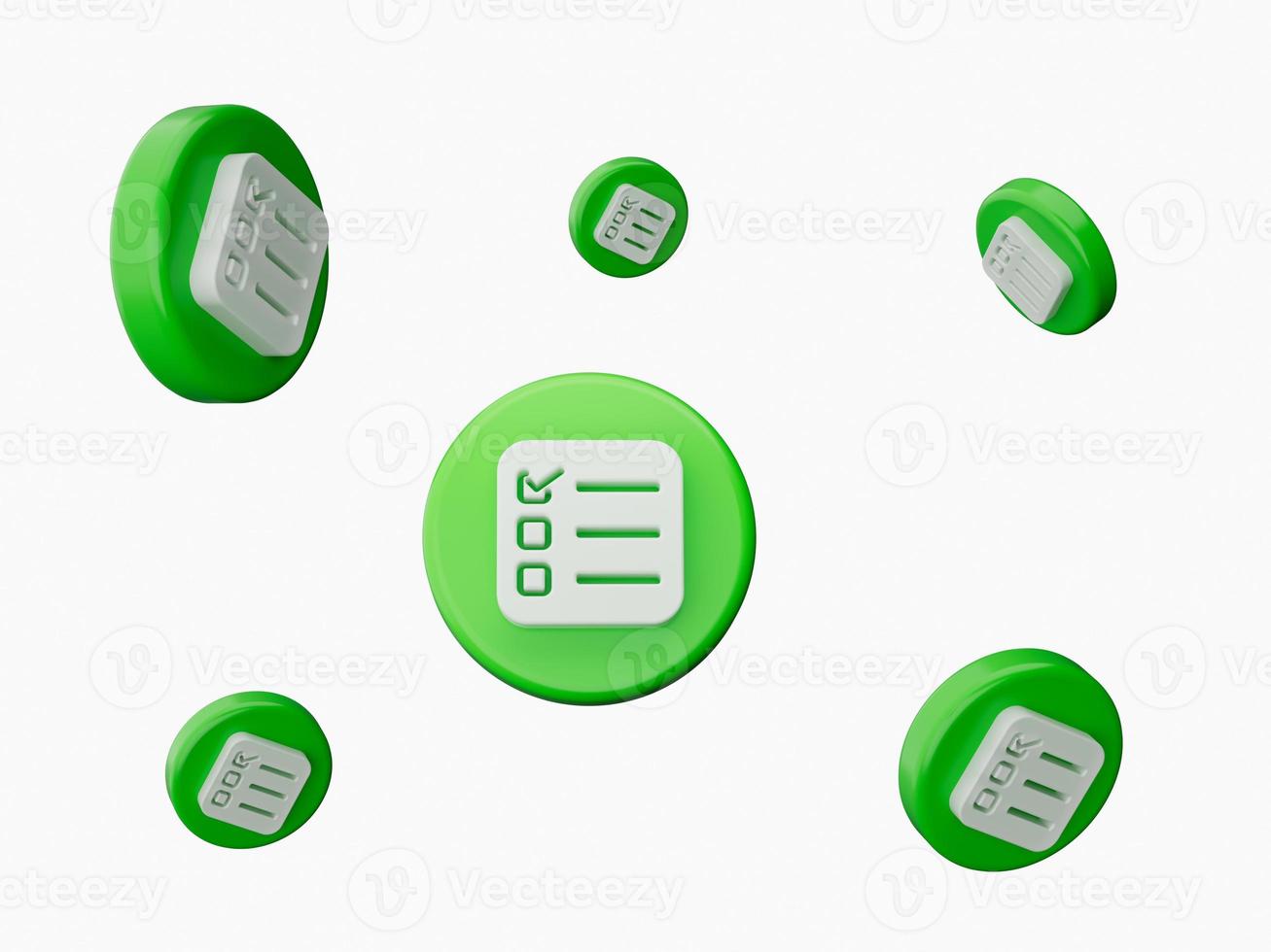 Check List icon, symbol many icons flying in the air 3d illustration photo