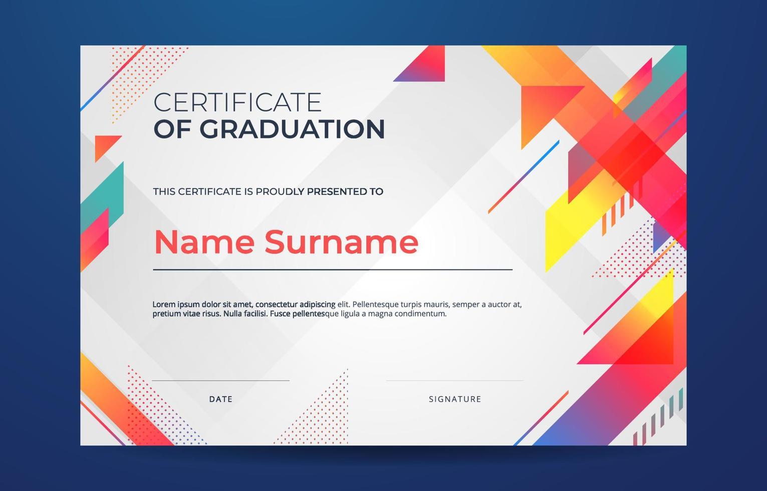 Certificates of Graduation Template vector