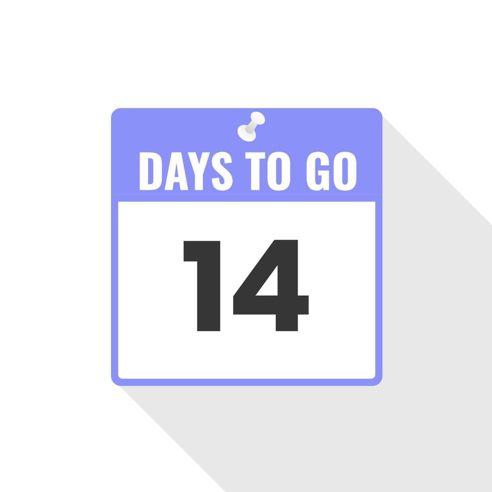 14 Days Left Countdown sales icon. 14 days left to go Promotional banner vector