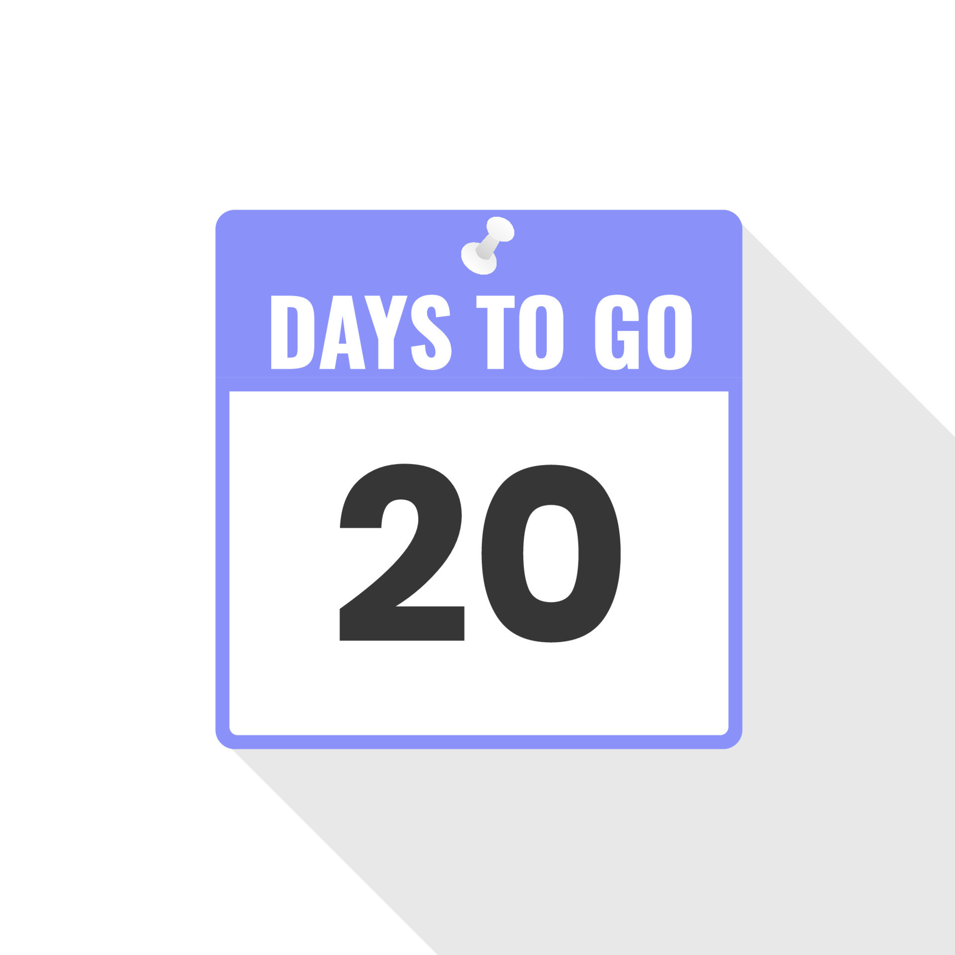 20 Days Left Countdown sales icon. 20 days left to go Promotional