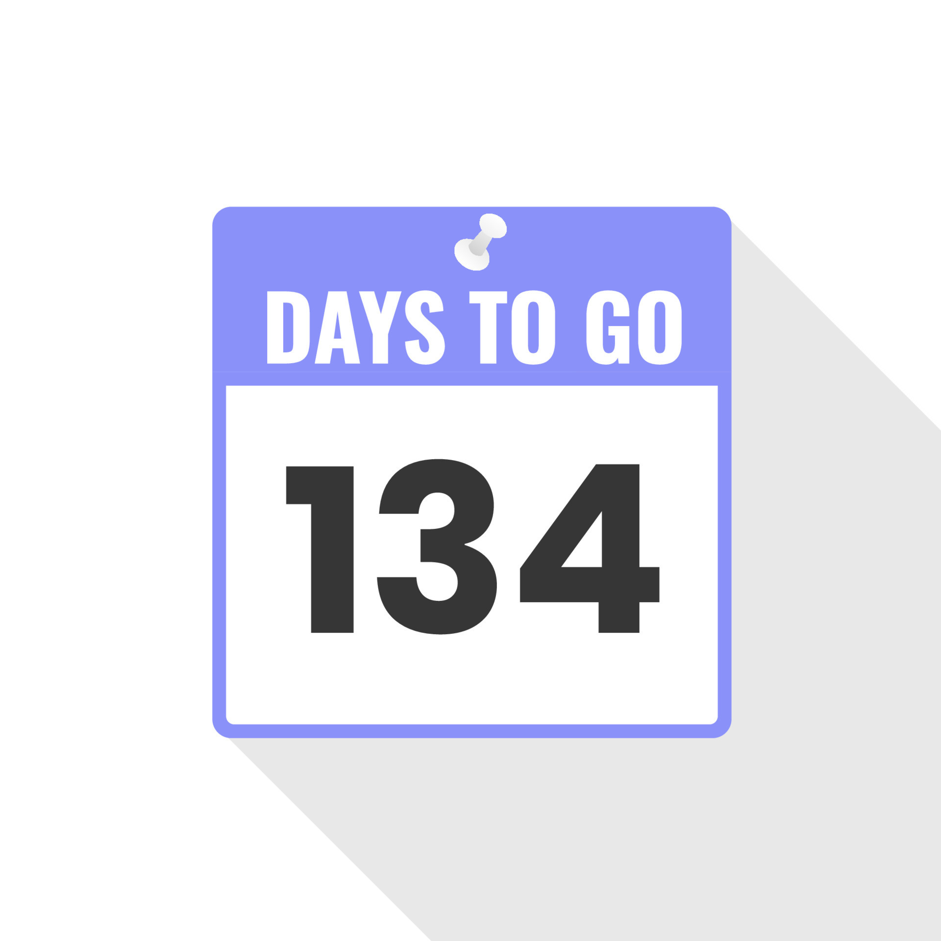 134 Days Left Countdown sales icon. 134 days left to go Promotional banner 12930919 Vector Art