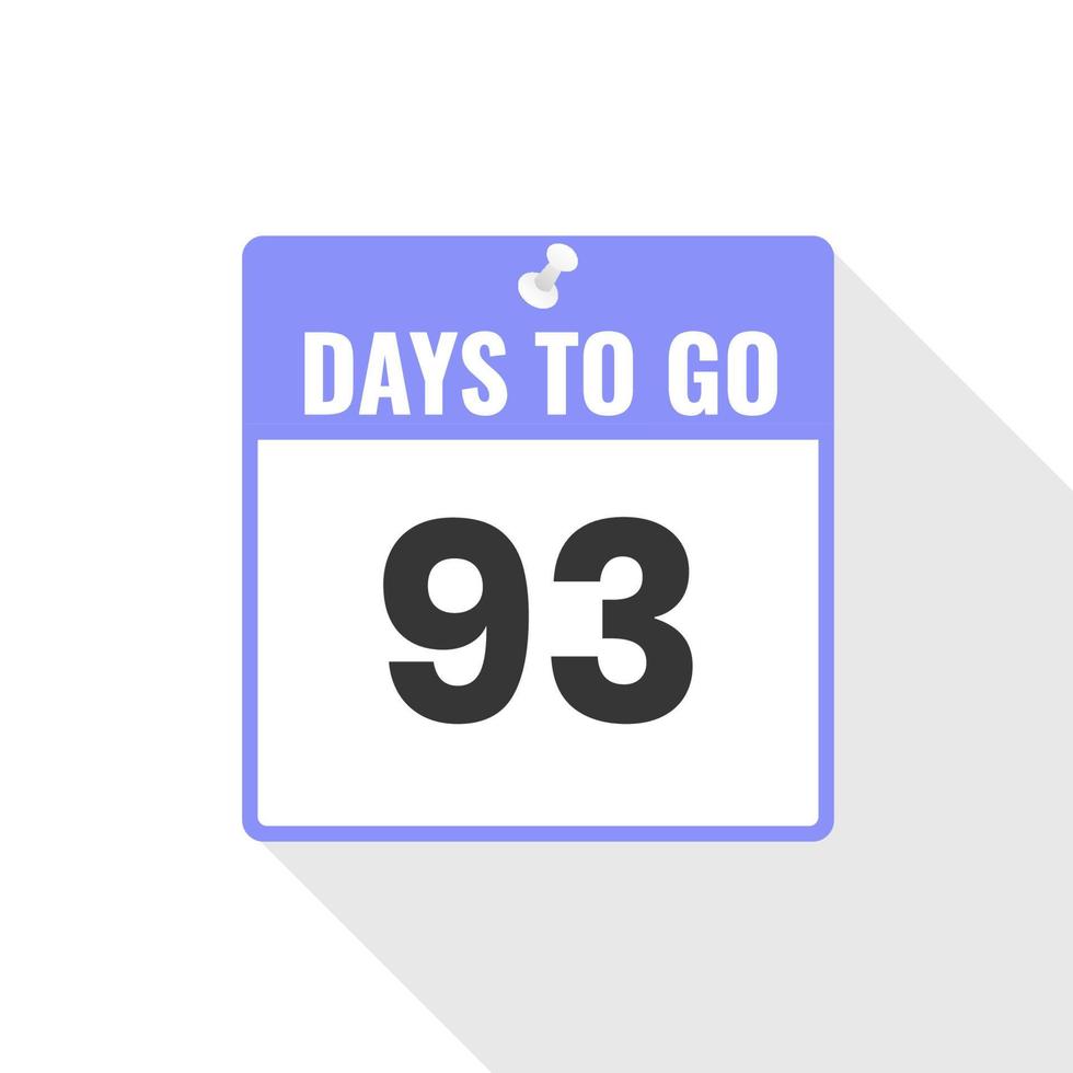 93 Days Left Countdown sales icon. 93 days left to go Promotional banner vector