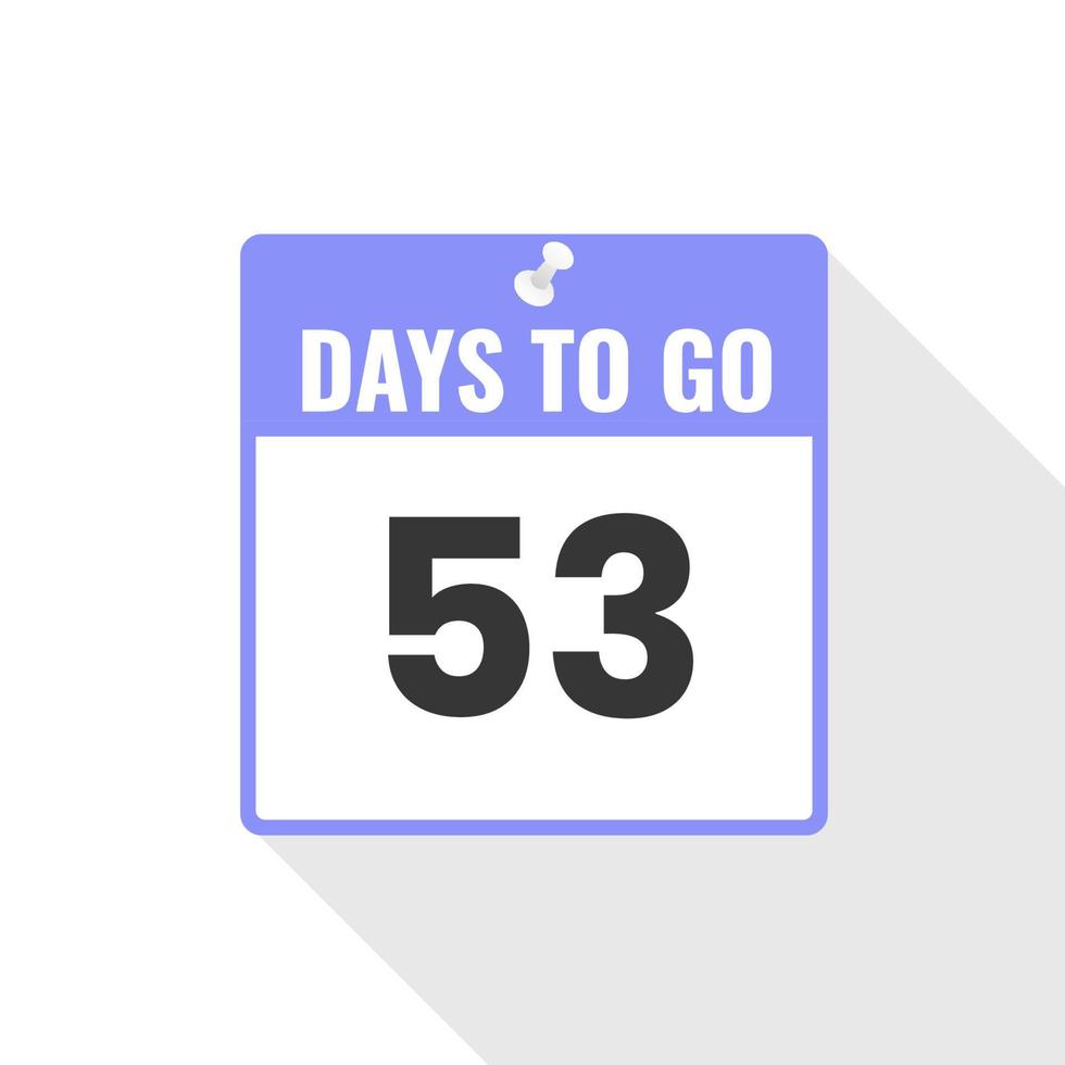 53 Days Left Countdown sales icon. 53 days left to go Promotional