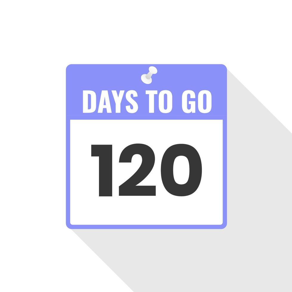 120 Days Left Countdown sales icon. 120 days left to go Promotional