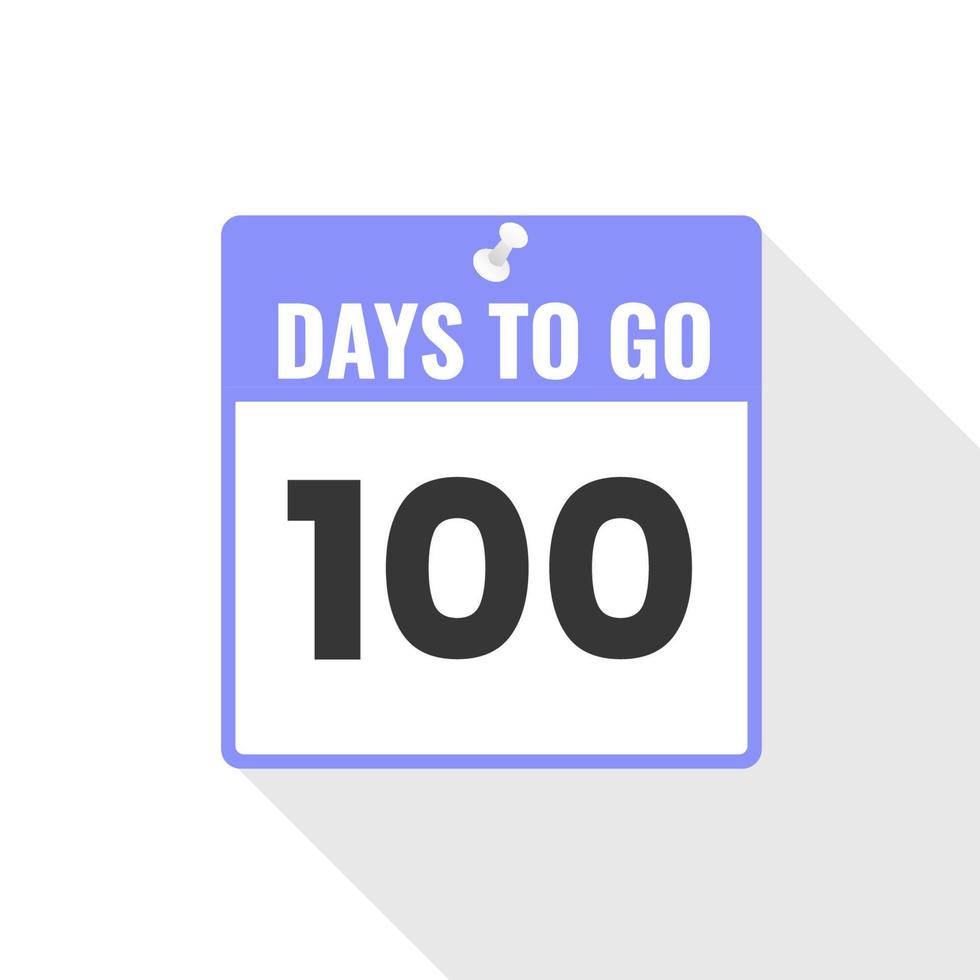 100 Days Left Countdown sales icon. 100 days left to go Promotional banner vector