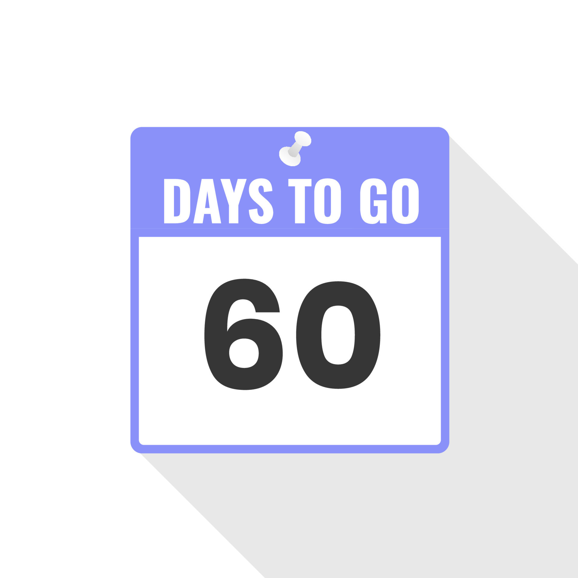 60 Days Left Countdown sales icon. 60 days left to go Promotional