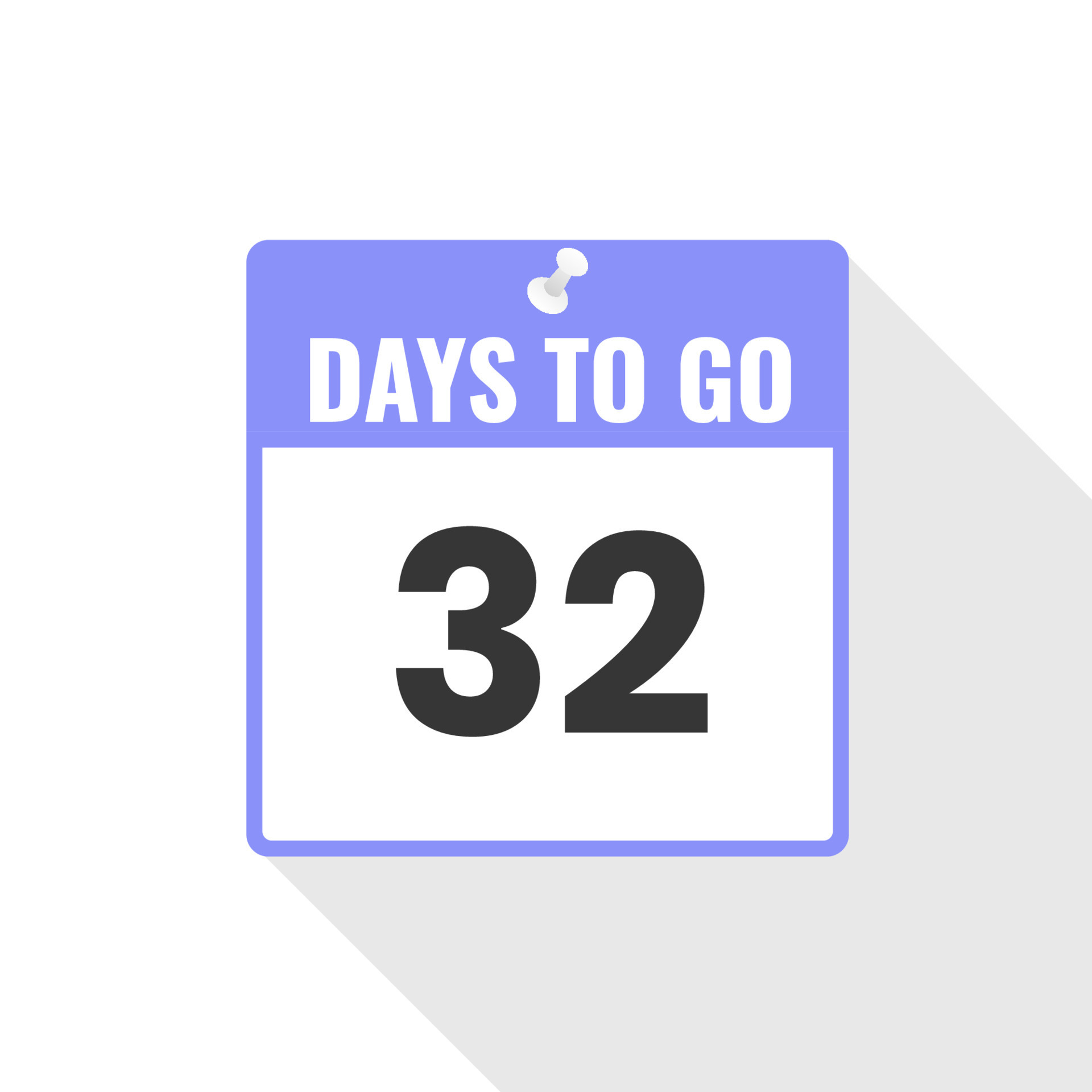 32 Days Left Countdown sales icon. 32 days left to go Promotional