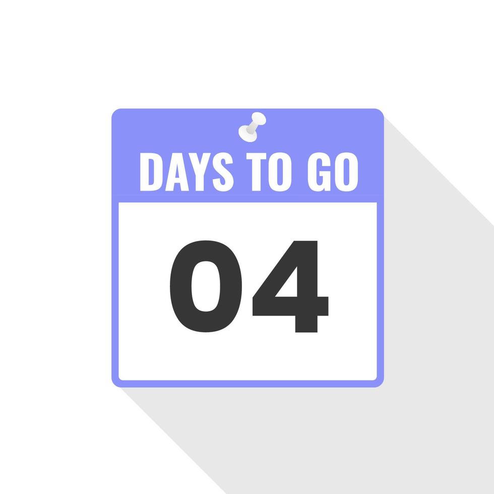 4 Days Left Countdown sales icon. 4 days left to go Promotional banner vector