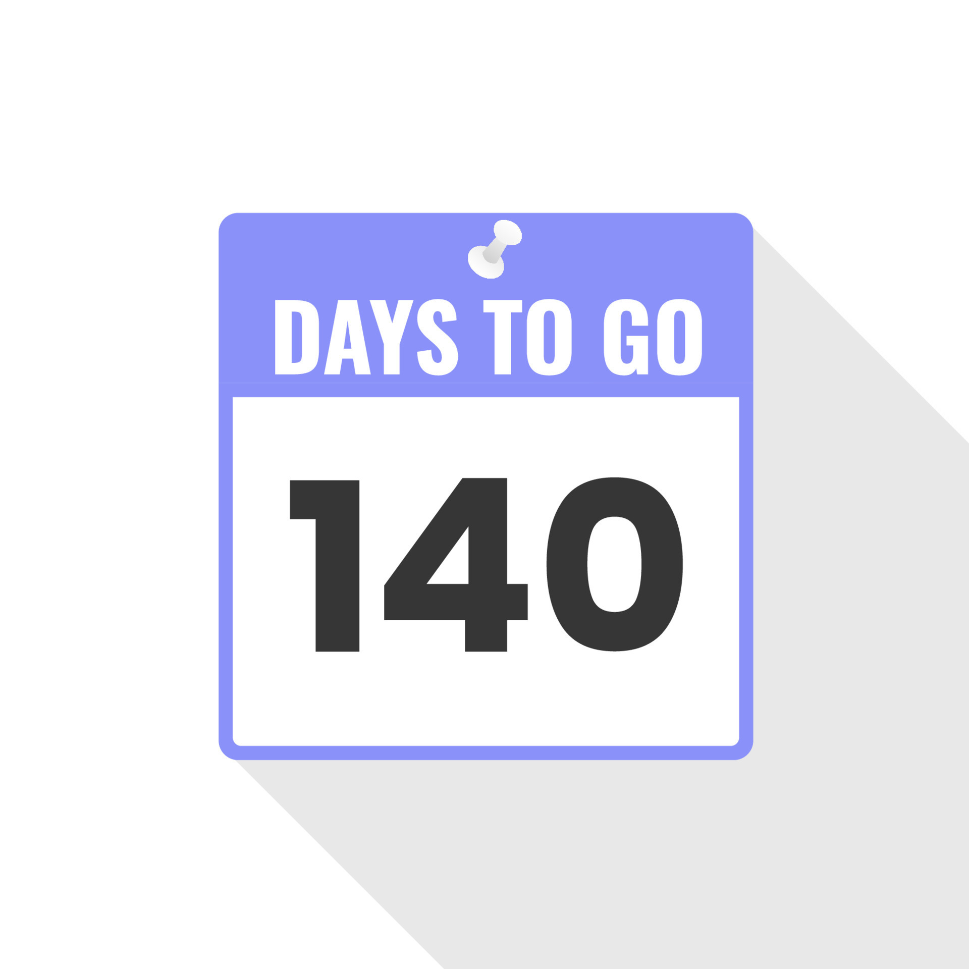140 Days Left Countdown Sales Icon 140 Days Left To Go Promotional 