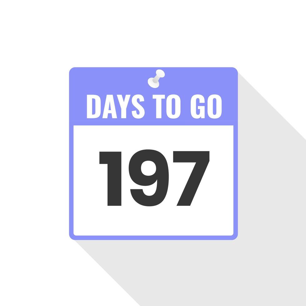 197 Days Left Countdown sales icon. 197 days left to go Promotional banner vector