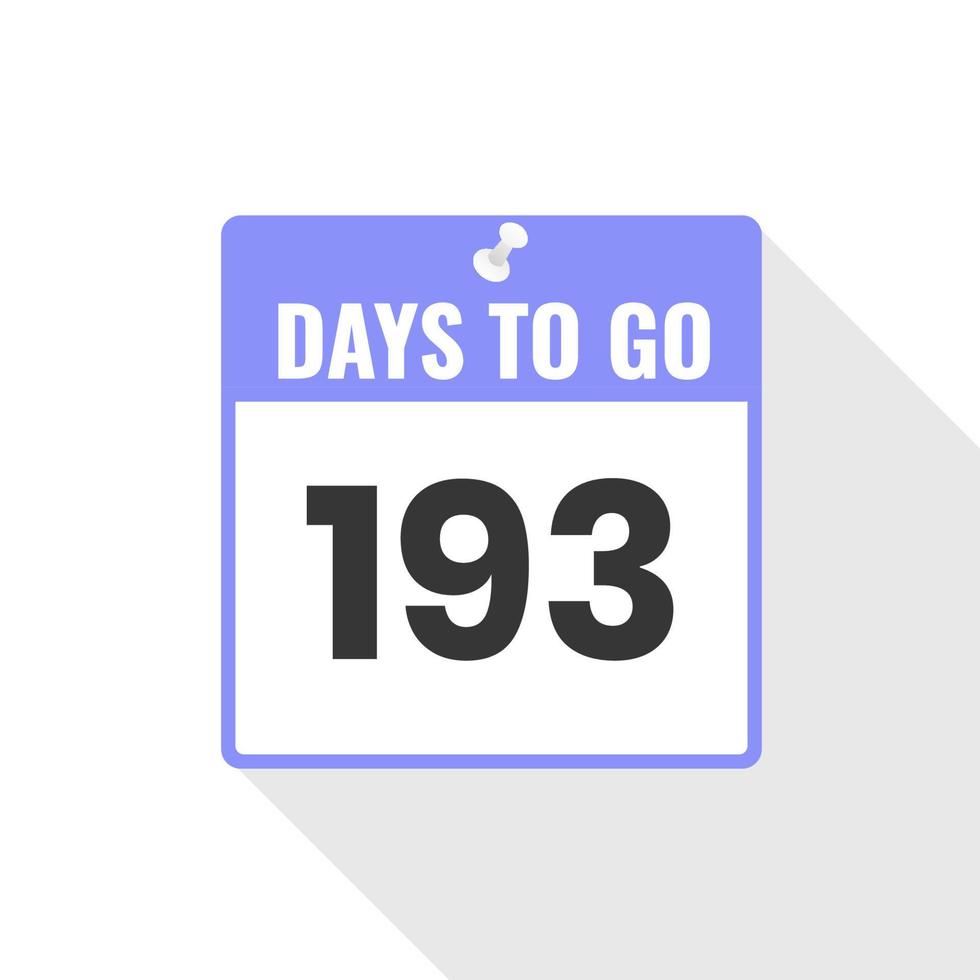 193 Days Left Countdown sales icon. 193 days left to go Promotional