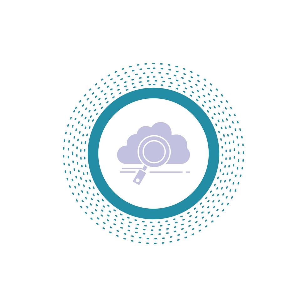 cloud. search. storage. technology. computing Glyph Icon. Vector isolated illustration