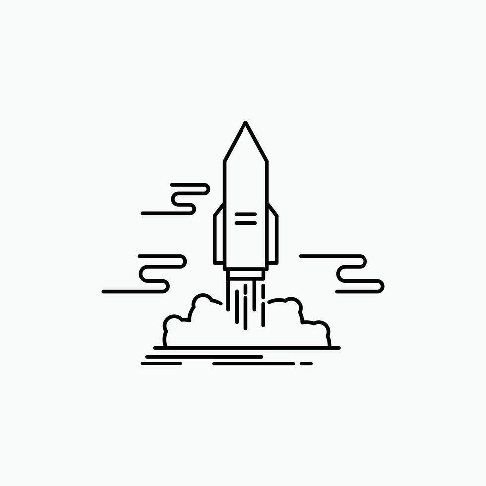 launch. Publish. App. shuttle. space Line Icon. Vector isolated illustration