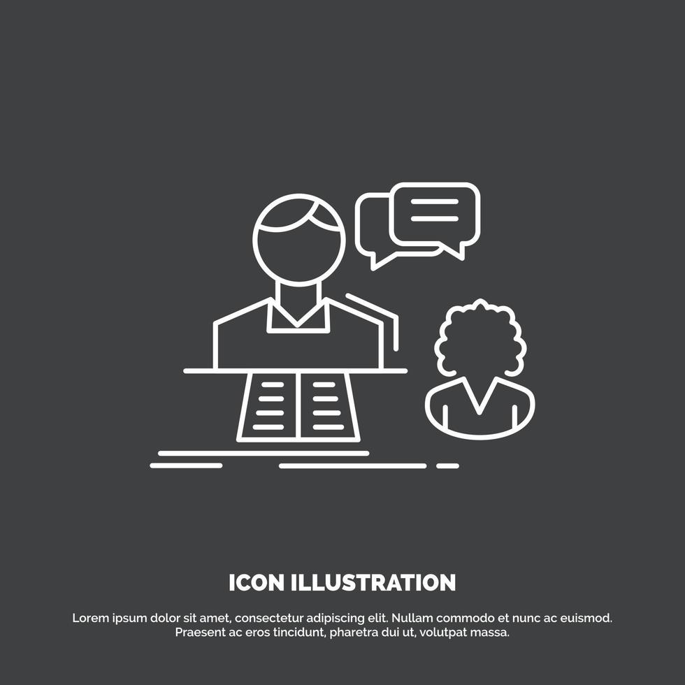 consultation. chat. answer. contact. support Icon. Line vector symbol for UI and UX. website or mobile application