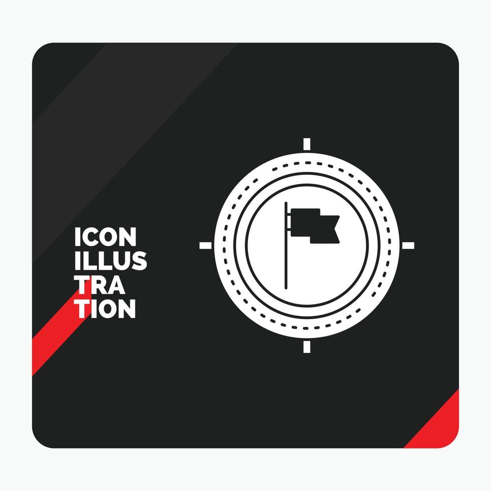 Red and Black Creative presentation Background for Aim. business. deadline. flag. focus Glyph Icon vector