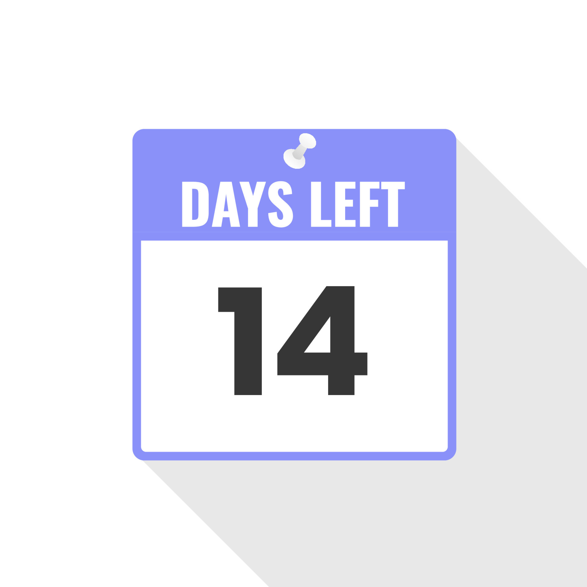 14 Days Left Countdown sales icon. 14 days left to go Promotional