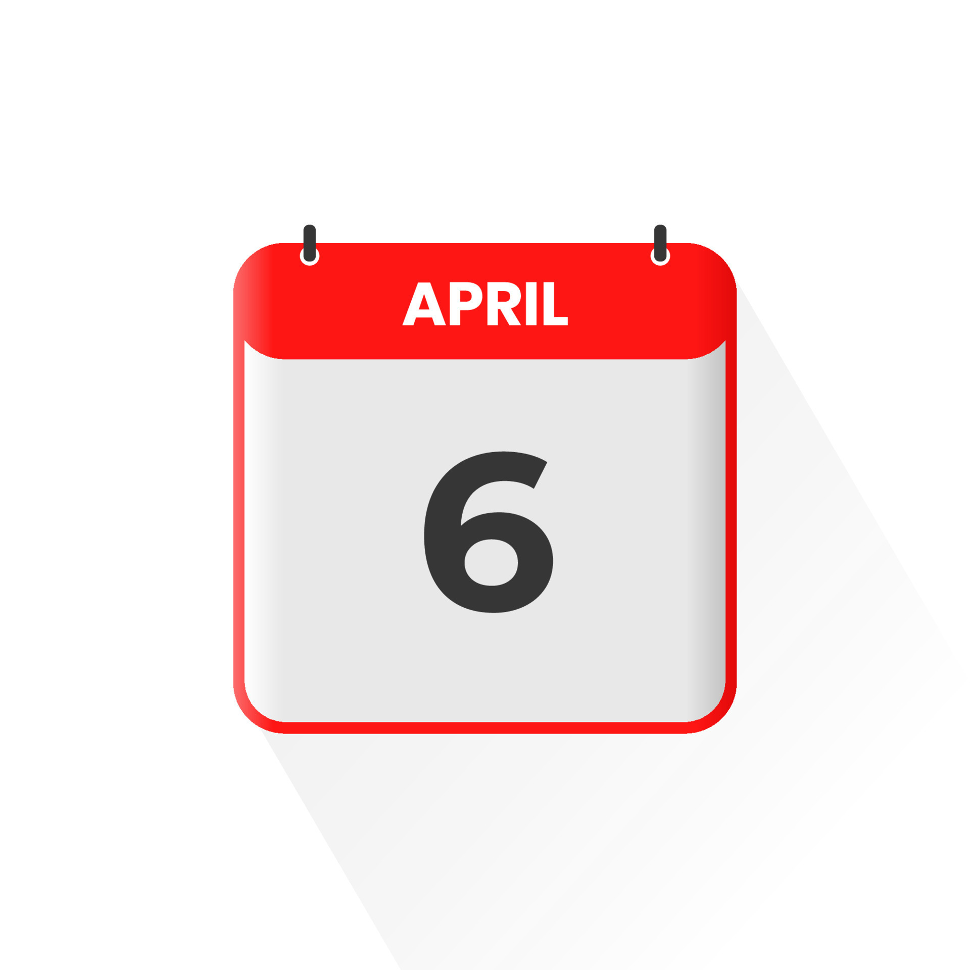 6th April calendar icon April 6 calendar Date Month icon vector 6th April calendar icon April 6 calendar Date Month icon vector