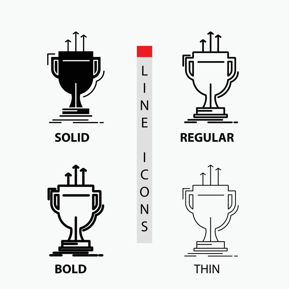 award. competitive. cup. edge. prize Icon in Thin. Regular. Bold Line and Glyph Style. Vector illustration