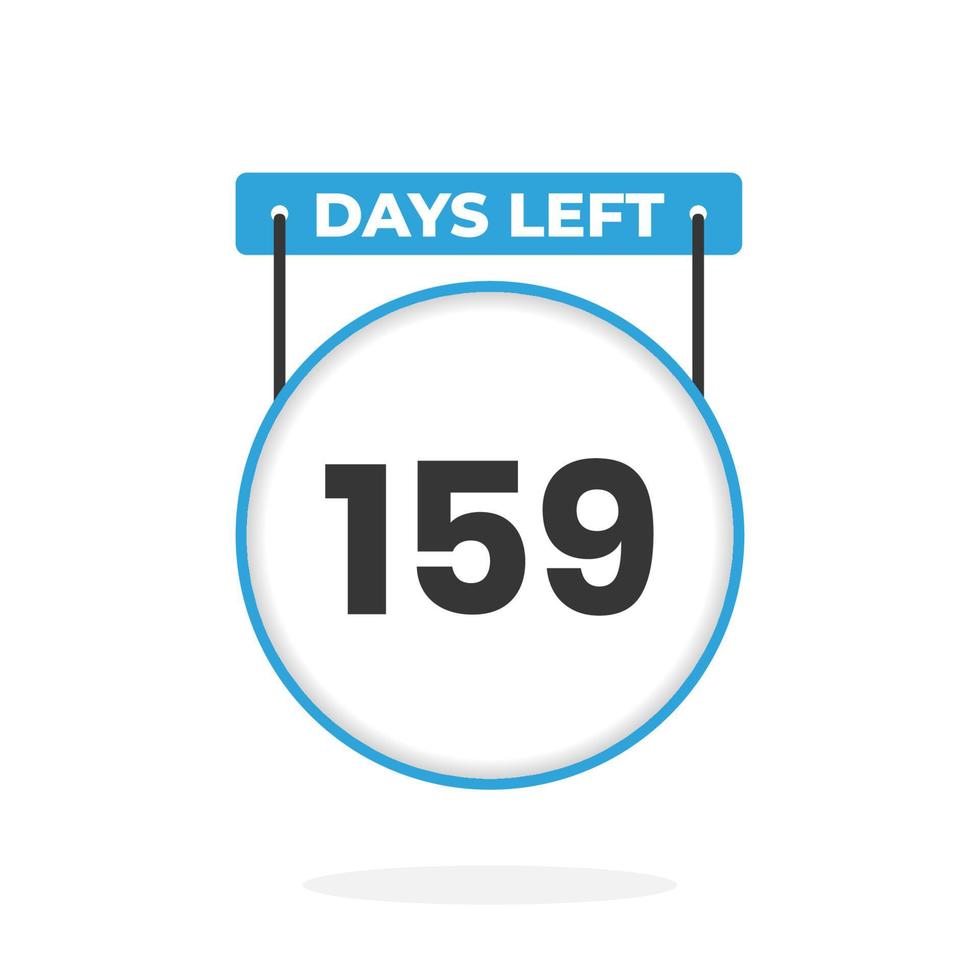 Faltan 159 días de cuenta regresiva para la promoción de ventas. Quedan 159 días para el banner de ventas promocionales. vector