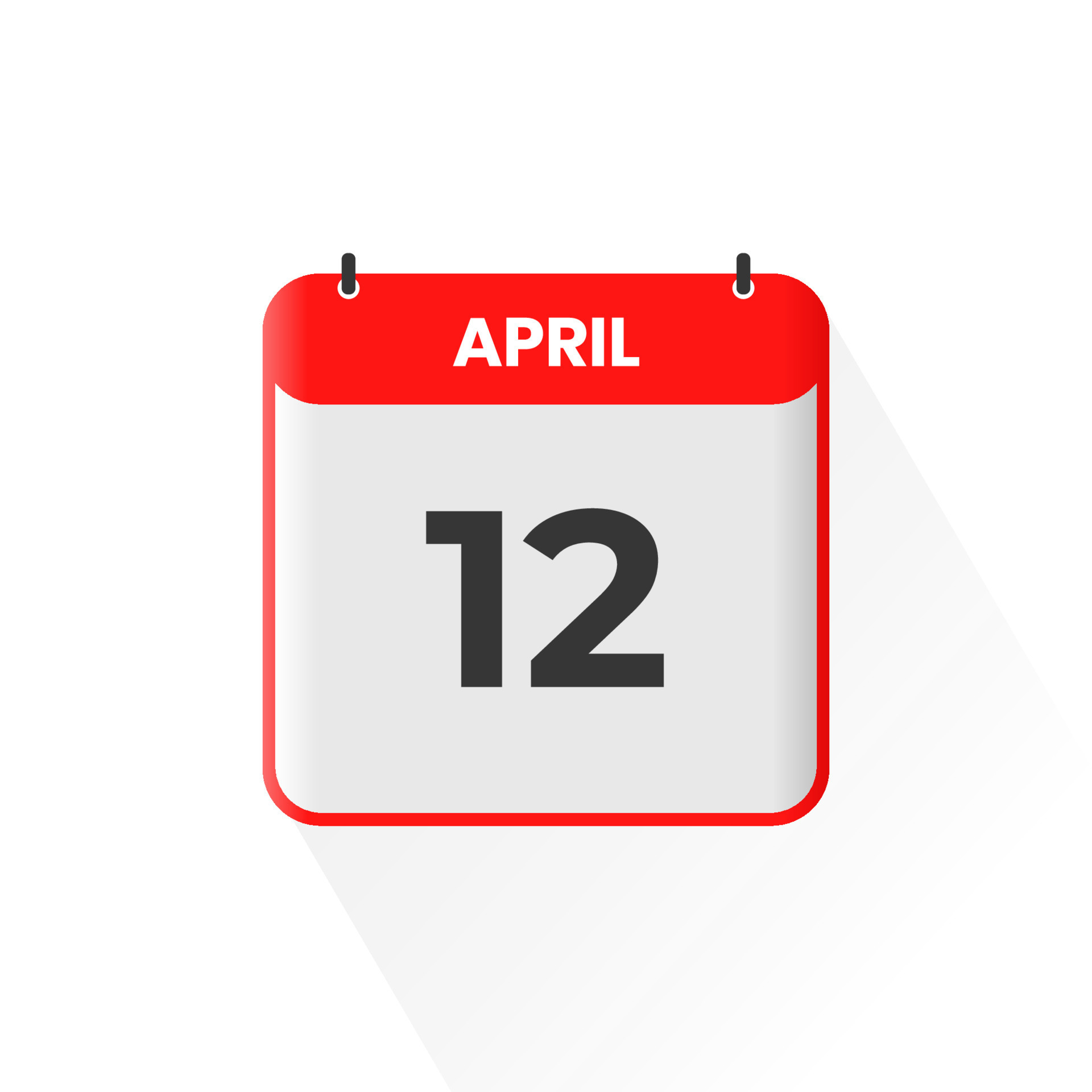 12th April calendar icon April 12 calendar Date Month icon vector 12th April calendar icon April 12 calendar Date Month icon vector
