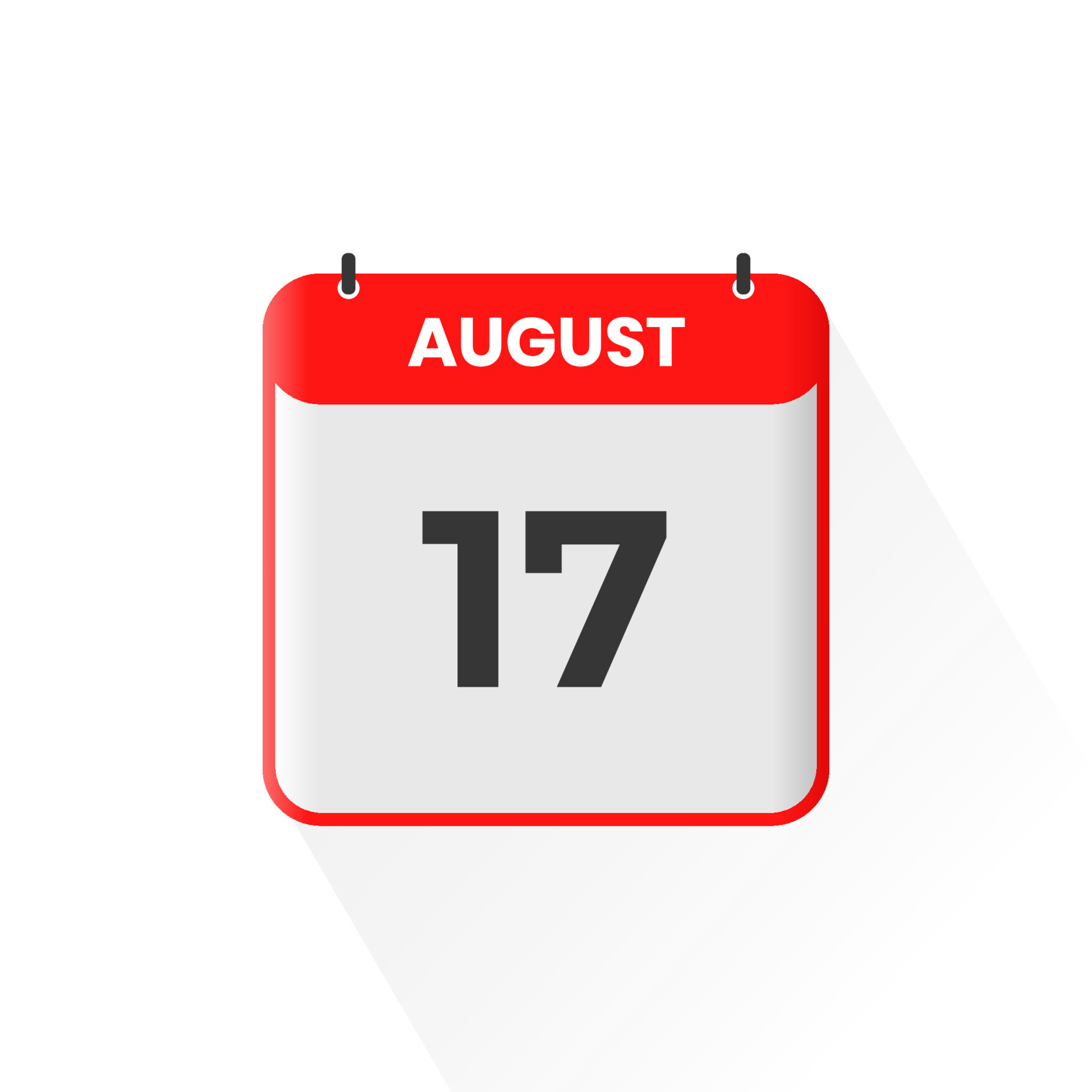 17th August calendar icon August 17 calendar Date Month icon vector 17th August calendar icon August 17 calendar Date Month icon vector