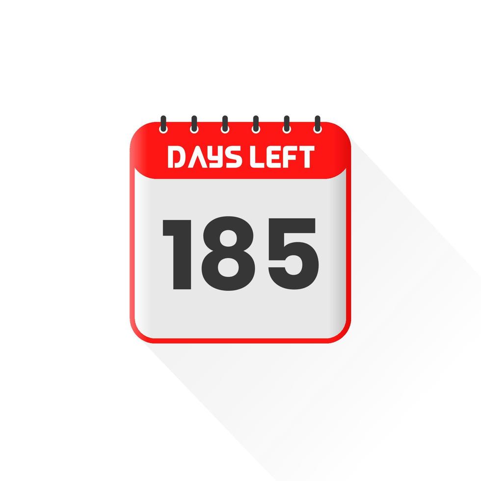 Countdown icon 185 Days Left for sales promotion. Promotional sales banner 185 days left to go vector