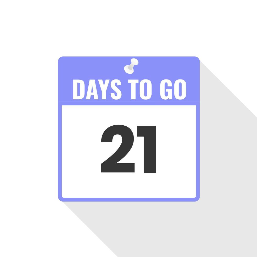 21 Days Left Countdown sales icon. 21 days left to go Promotional banner vector
