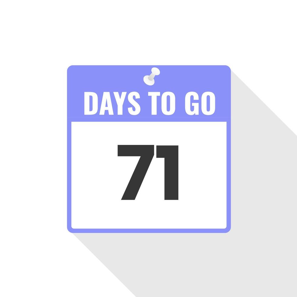 71 Days Left Countdown sales icon. 71 days left to go Promotional