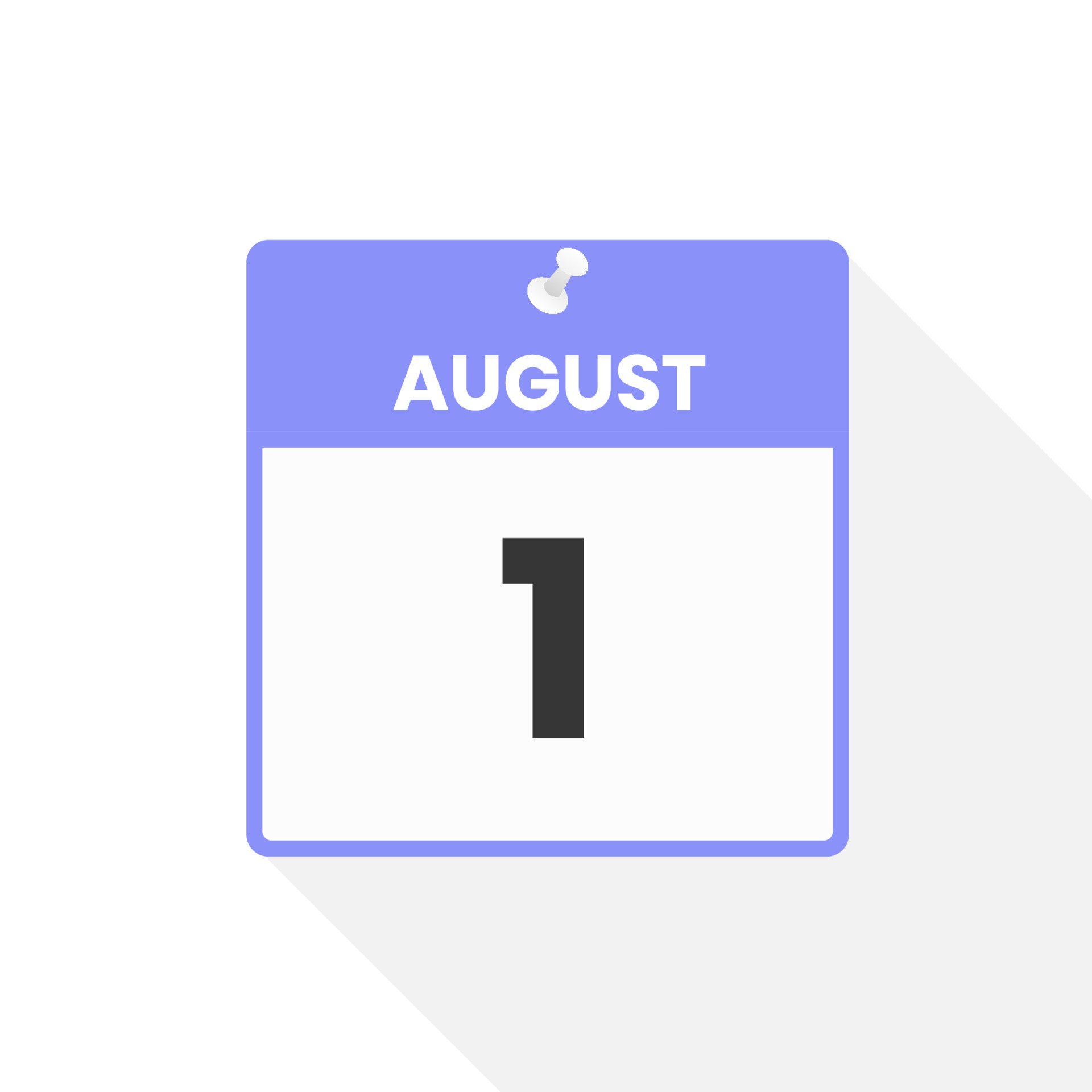 August 1 calendar icon. Date, Month calendar icon vector illustration