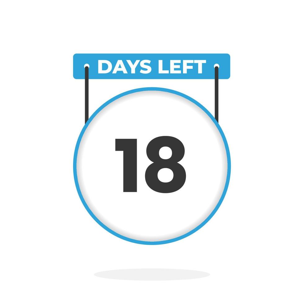 18 Days Left Countdown for sales promotion. 18 days left to go Promotional sales banner vector