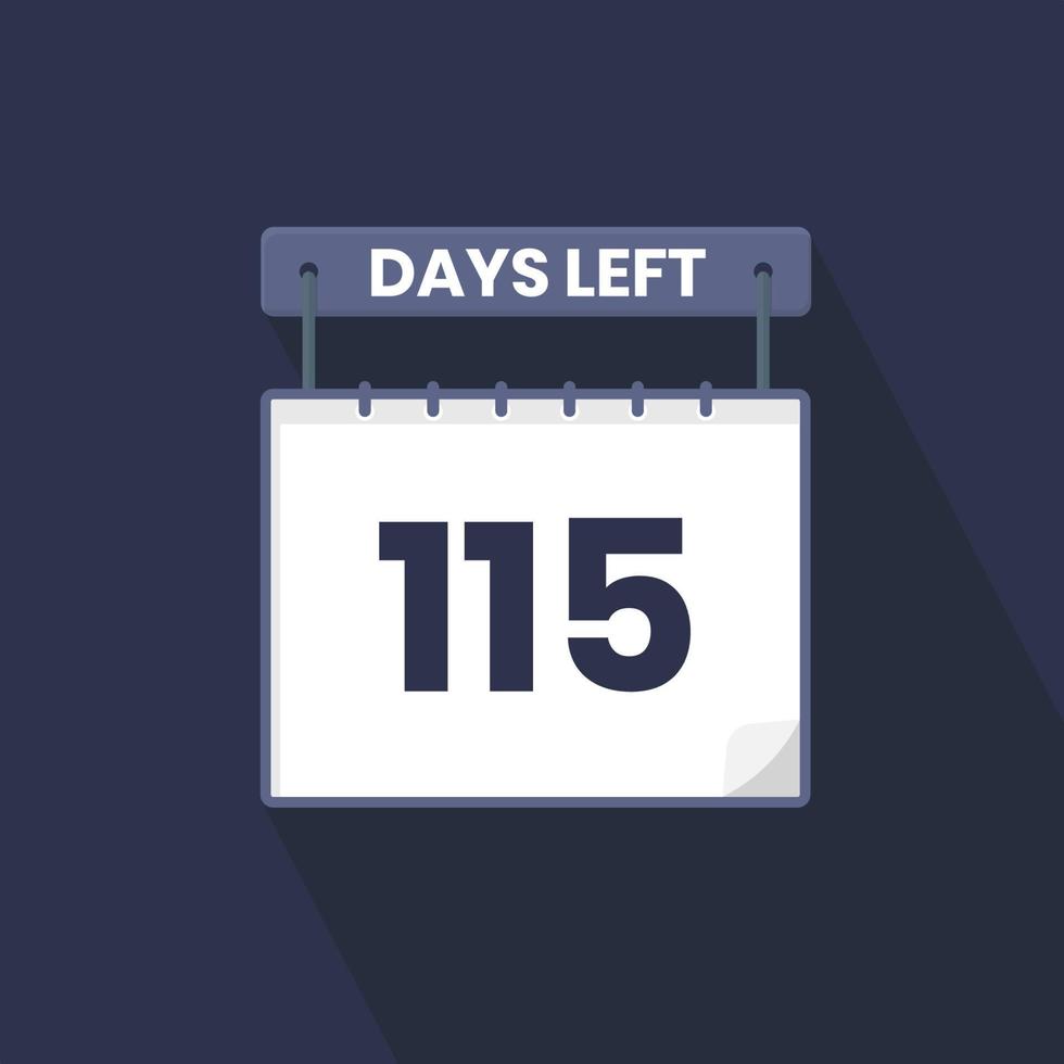 115 Days Left Countdown for sales promotion. 115 days left to go Promotional sales banner vector