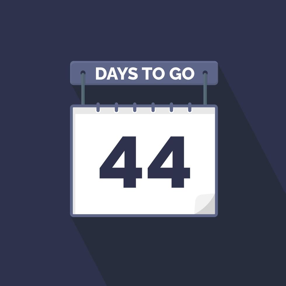 44 Days Left Countdown for sales promotion. 44 days left to go Promotional sales banner vector