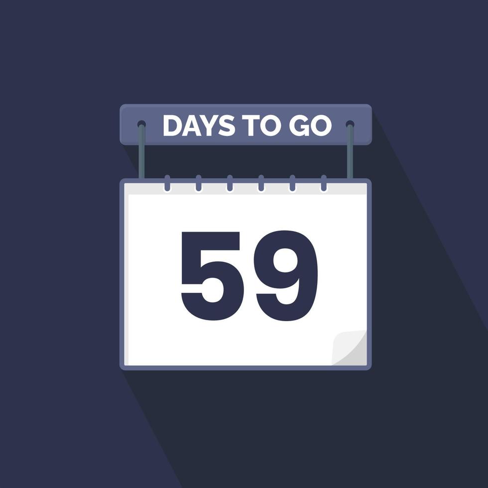 Quedan 59 días de cuenta regresiva para la promoción de ventas. Quedan 59 días para el banner de ventas promocionales. vector