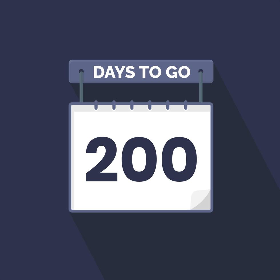 200 Days Left Countdown for sales promotion. 200 days left to go Promotional sales banner vector