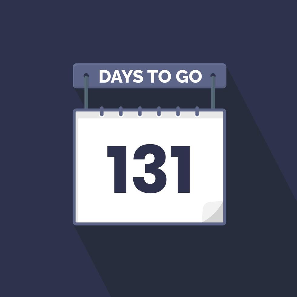 131 Days Left Countdown for sales promotion. 131 days left to go Promotional sales banner vector