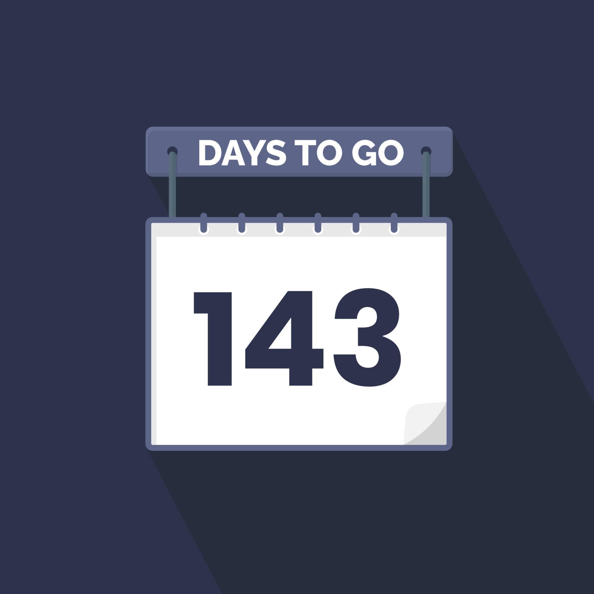 143 Days Left Countdown for sales promotion. 143 days left to go Promotional sales banner