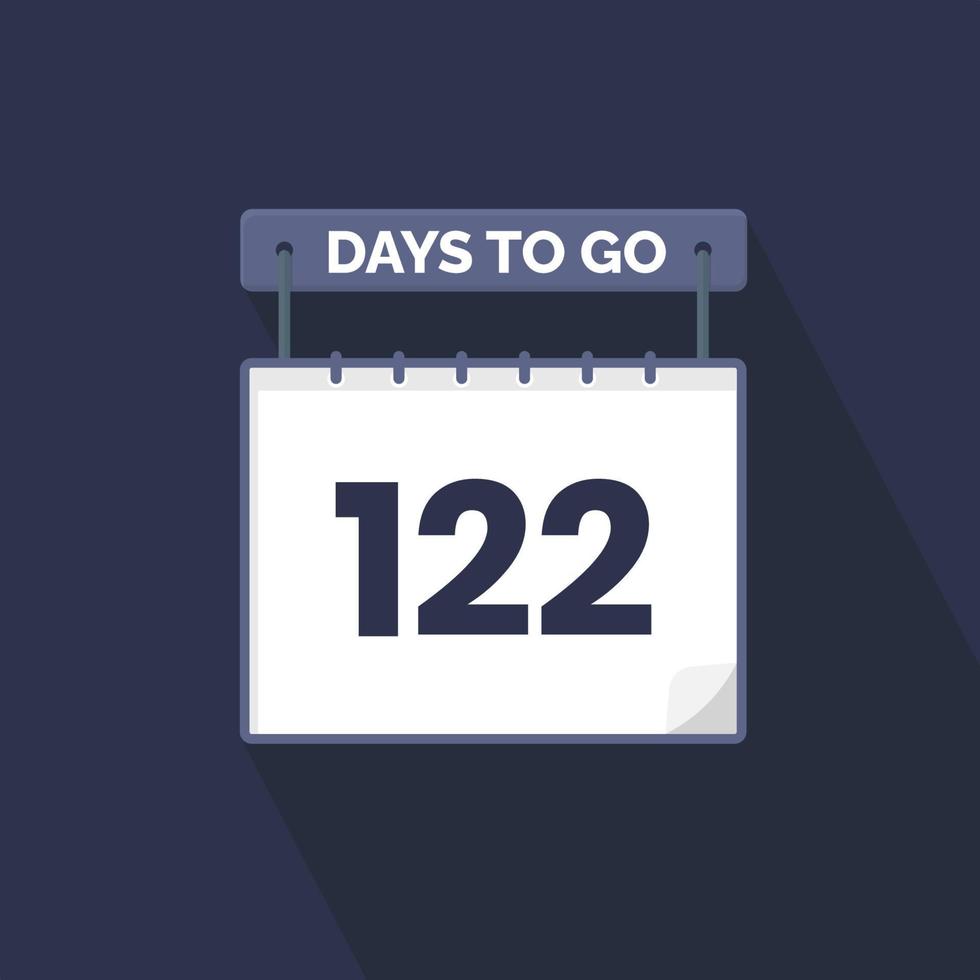 122 Days Left Countdown for sales promotion. 122 days left to go Promotional sales banner vector