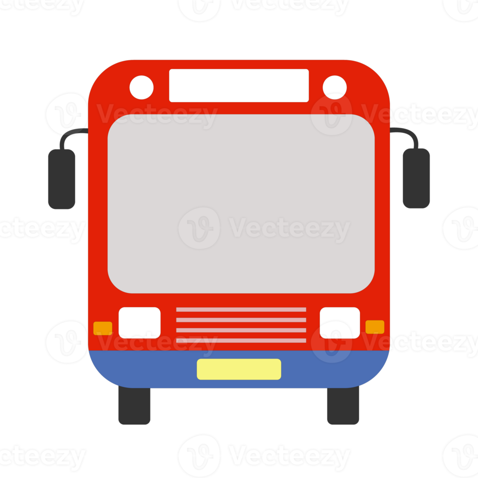 Front of Bus, public transportation with red color png