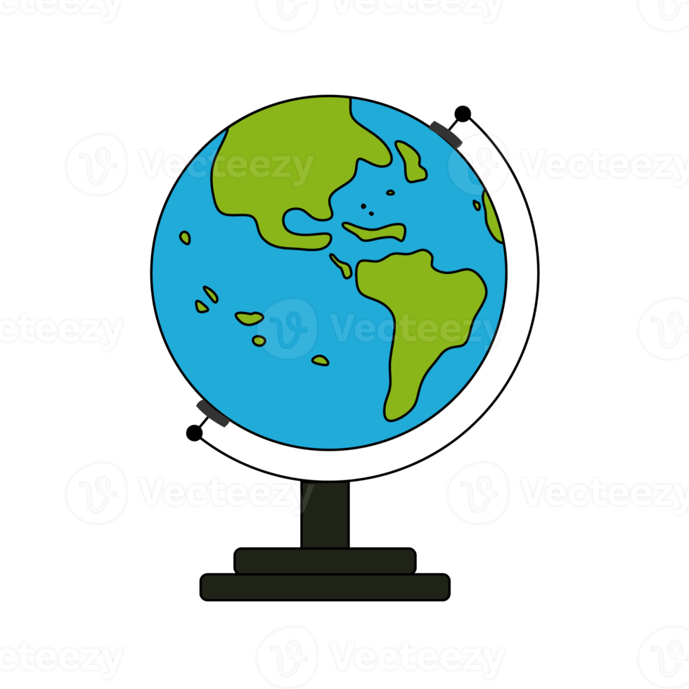 Globe world icon showing countries and islands for geographic knowledge png