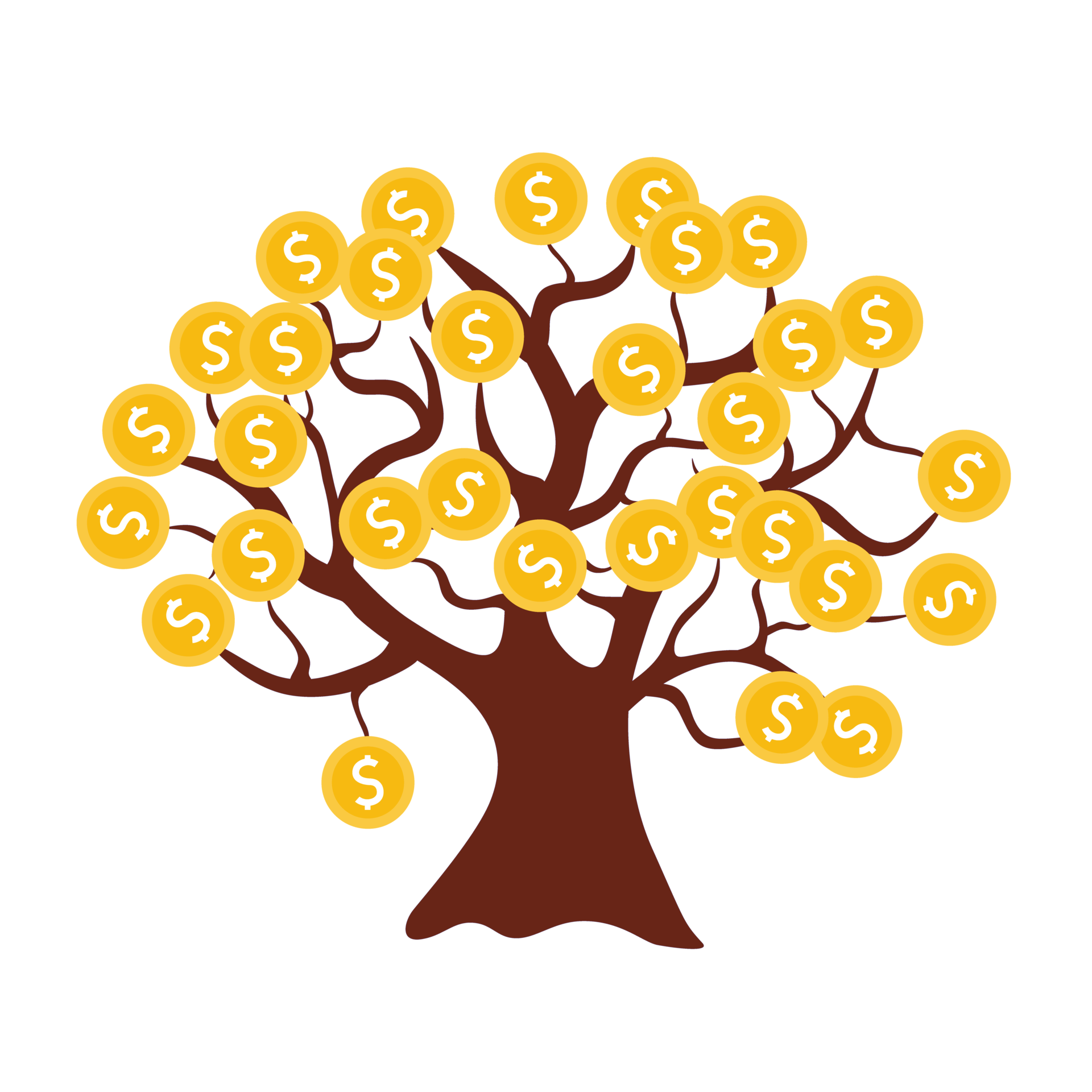 Money tree illustration, for financial investing theme and economic ...
