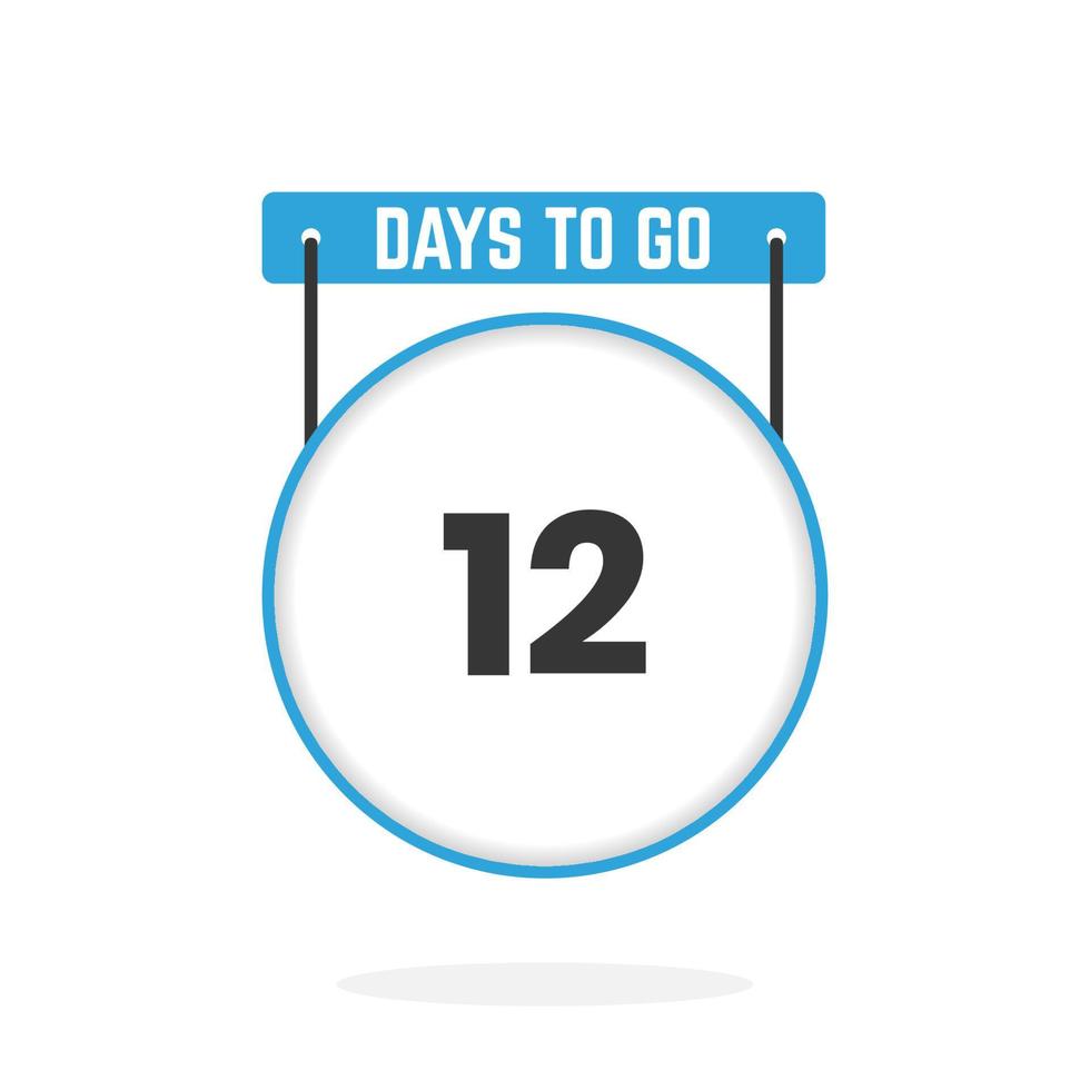 12 Days Left Countdown for sales promotion. 12 days left to go Promotional sales banner vector